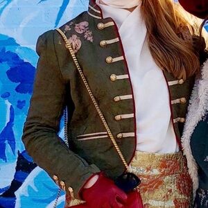 Free People Military Jacket Olive